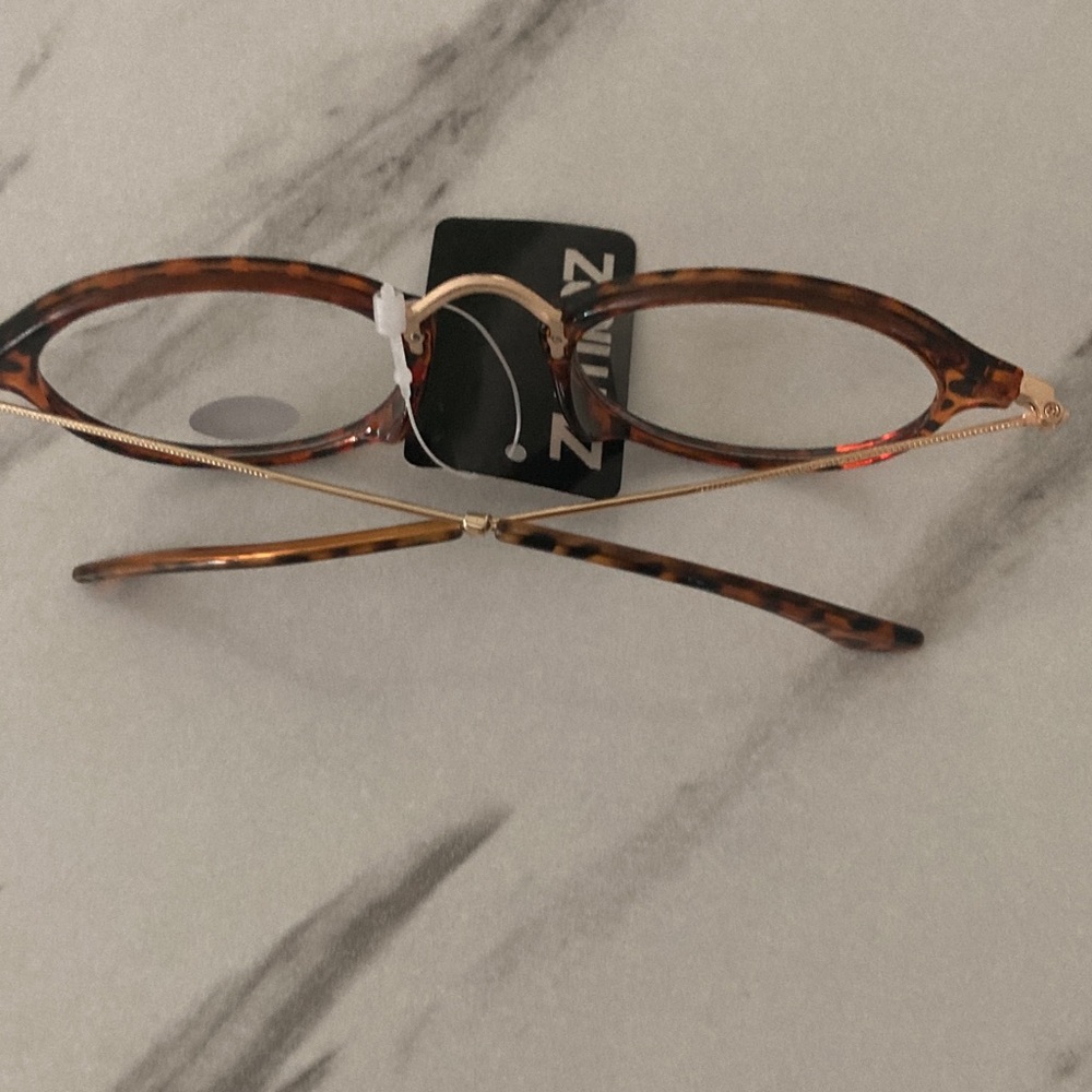 ME Makeover Essentials Tortoise Oval Glasses with Gold Bridge - Picture 6 of 16